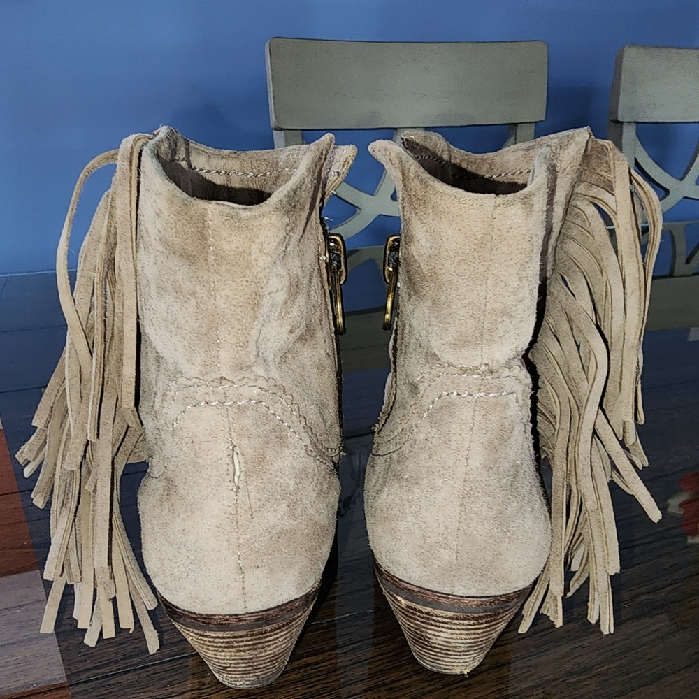 Sam Edelman Louie suede fringe boots, size 5 1/2 - Picture 4 of 12